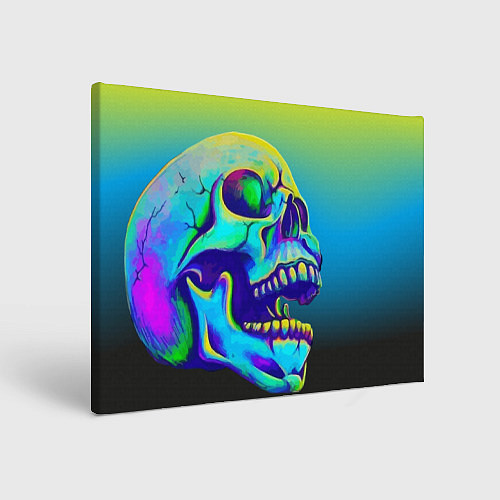 Картина прямоугольная Neon skull / 3D-принт – фото 1