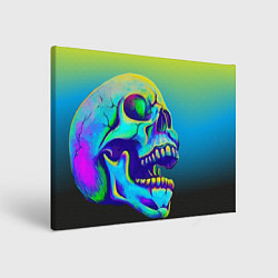 Холст прямоугольный Neon skull, цвет: 3D-принт