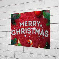 Холст прямоугольный Merry Christmas, цвет: 3D-принт — фото 2