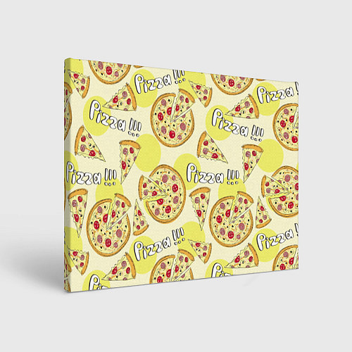 Картина прямоугольная Узор - Пицца на желтом / 3D-принт – фото 1