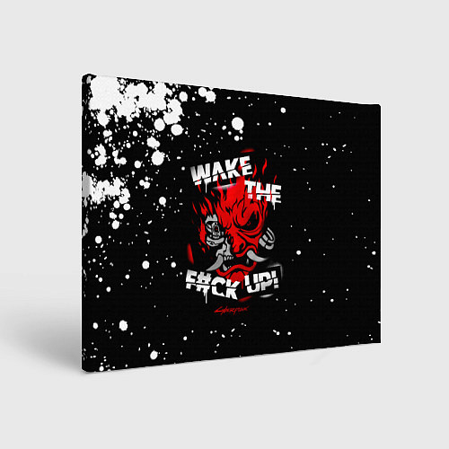 Картина прямоугольная WAKE THE F CK UP! / 3D-принт – фото 1