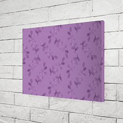 Холст прямоугольный Листья на фиолетовом фоне, цвет: 3D-принт — фото 2
