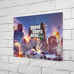 Холст прямоугольный ЭКШЕН Grand Theft Auto V, цвет: 3D-принт — фото 2