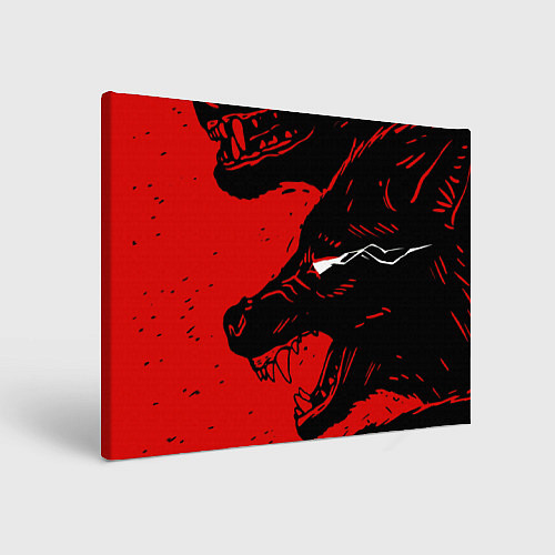 Картина прямоугольная Красный волк 3D / 3D-принт – фото 1