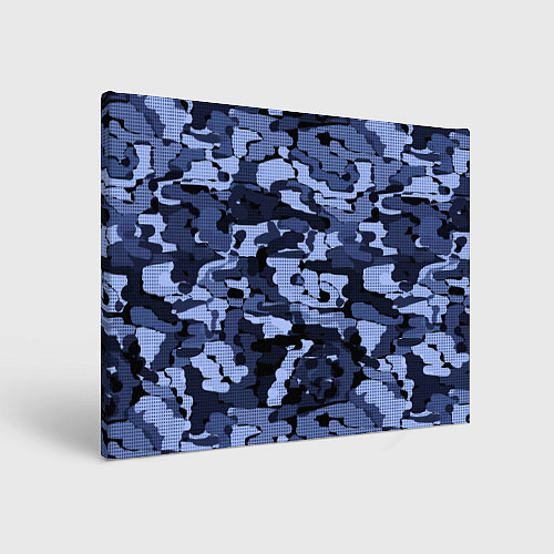 Картина прямоугольная Синий камуфляж в клетку / 3D-принт – фото 1