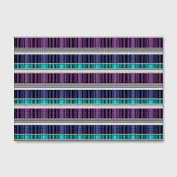 Холст прямоугольный Бирюзово-сиреневый полосатый, цвет: 3D-принт — фото 2