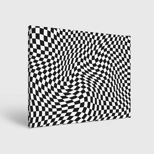 Картина прямоугольная Черно-белая клетка Black and white squares / 3D-принт – фото 1