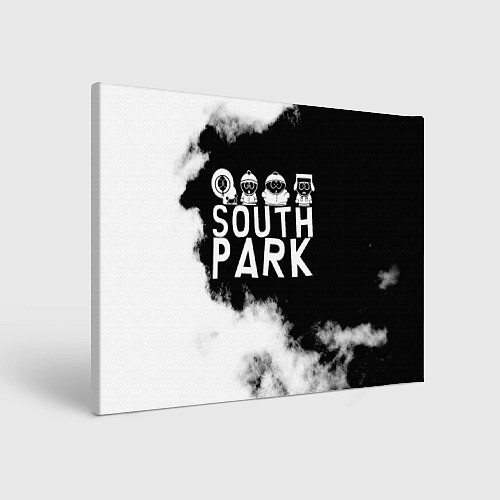 Картина прямоугольная Все пацаны на черном фоне Южный Парк / 3D-принт – фото 1