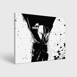 Холст прямоугольный Черно-белый Сайтама One Punch-Man, цвет: 3D-принт