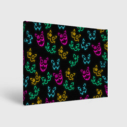 Картина прямоугольная НЕОНОВЫЕ КОТИКИ NEON FACES CATS