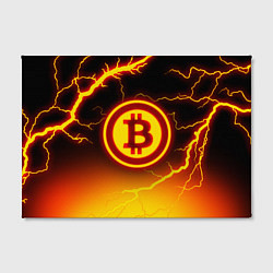 Холст прямоугольный ОГНЕННЫЙ БИТКОИН HODL IT BITCOIN, цвет: 3D-принт — фото 2