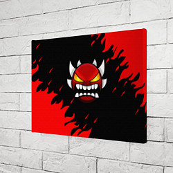 Холст прямоугольный Geometry Dash: Demon Red Fire, цвет: 3D-принт — фото 2