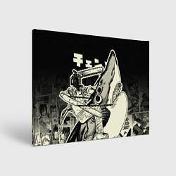 Картина прямоугольная Человек-бензопила и Демон-акула