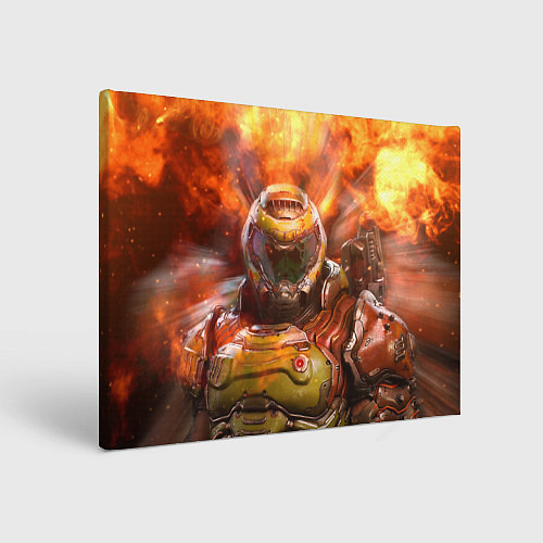 Картина прямоугольная DoomGuy in Fire Doom / 3D-принт – фото 1