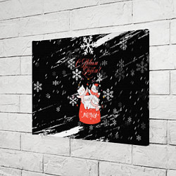 Холст прямоугольный Новогодние коты в подарочном мешке, цвет: 3D-принт — фото 2