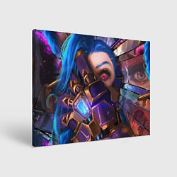 Холст прямоугольный JINX ПРИКРЫВАЕТ ЛИЦО LOL, цвет: 3D-принт