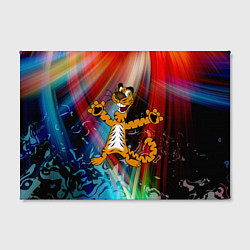 Холст прямоугольный Новогодний тигр пляшет, цвет: 3D-принт — фото 2