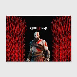 Холст прямоугольный God of War красные разводы, цвет: 3D-принт — фото 2