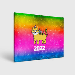 Холст прямоугольный Тигр - новогодний стол 2022, цвет: 3D-принт