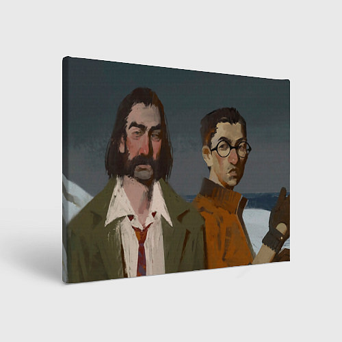 Картина прямоугольная Дюбуа и Куцураги маслом / 3D-принт – фото 1