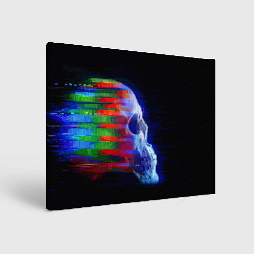 Картина прямоугольная Color glitch skull / 3D-принт – фото 1