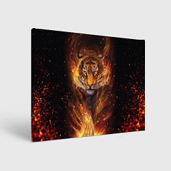 Холст прямоугольный Огненный тигр Сила огня, цвет: 3D-принт