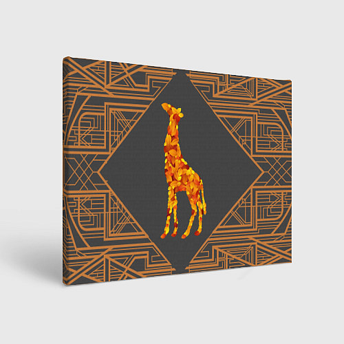 Картина прямоугольная Жираф из листьев / 3D-принт – фото 1