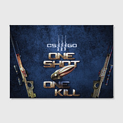 Холст прямоугольный One Shot One Kill CS GO, цвет: 3D-принт — фото 2