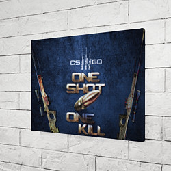 Холст прямоугольный One Shot One Kill CS GO, цвет: 3D-принт — фото 2