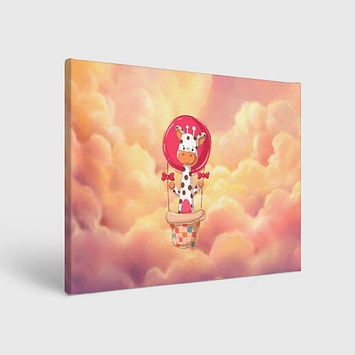 Картина прямоугольная Жираф на воздушном шаре / 3D-принт – фото 1