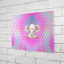 Холст прямоугольный Маленький слоненок с короной, цвет: 3D-принт — фото 2