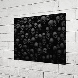 Холст прямоугольный Черепа на черном фоне паттерн, цвет: 3D-принт — фото 2