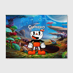 Холст прямоугольный Cuphead Красная чашечка, цвет: 3D-принт — фото 2