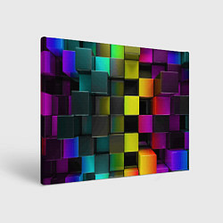 Холст прямоугольный Colored Geometric 3D pattern, цвет: 3D-принт
