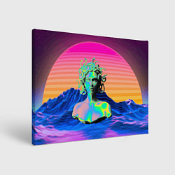 Холст прямоугольный Gorgon Medusa Vaporwave Neon Mountains, цвет: 3D-принт