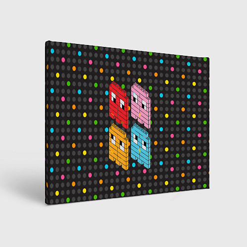 Картина прямоугольная Pac-man пиксели / 3D-принт – фото 1