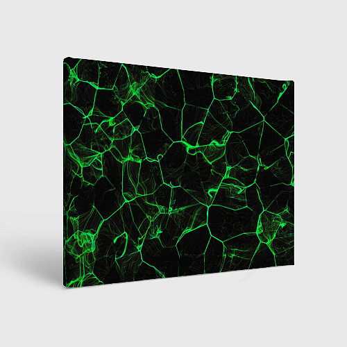 Картина прямоугольная Абстракция - Черно-зеленый фон - дым / 3D-принт – фото 1