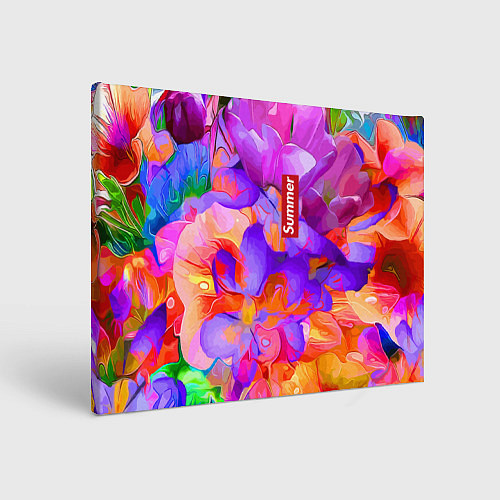 Картина прямоугольная Красочный цветочный паттерн Лето Colorful Floral P / 3D-принт – фото 1