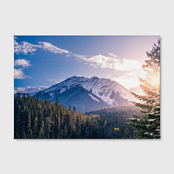 Холст прямоугольный Горы Лес Солнце, цвет: 3D-принт — фото 2