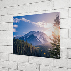 Холст прямоугольный Горы Лес Солнце, цвет: 3D-принт — фото 2