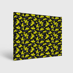 Холст прямоугольный Камуфляж Пиксельный Чёрно-Жёлтый, цвет: 3D-принт