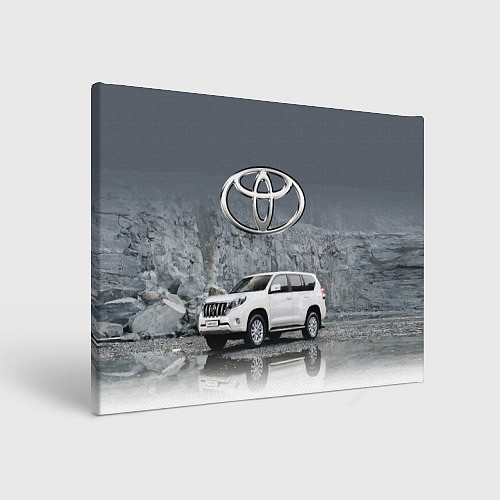 Картина прямоугольная Toyota Land Cruiser на фоне скалы / 3D-принт – фото 1