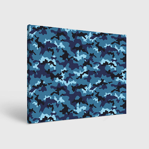Картина прямоугольная Камуфляж Тёмно-Синий Camouflage Dark-Blue / 3D-принт – фото 1
