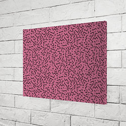 Холст прямоугольный Минималистический паттерн на розовом фоне, цвет: 3D-принт — фото 2