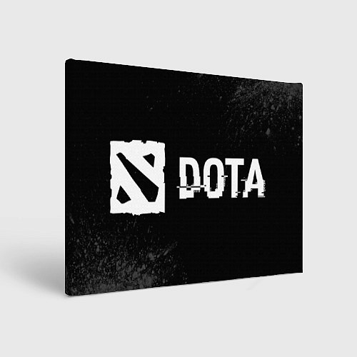 Картина прямоугольная Dota Glitch на темном фоне / 3D-принт – фото 1