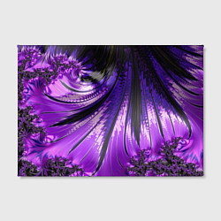 Холст прямоугольный Неоновый фрактал черный с фиолетовым Абстракция, цвет: 3D-принт — фото 2