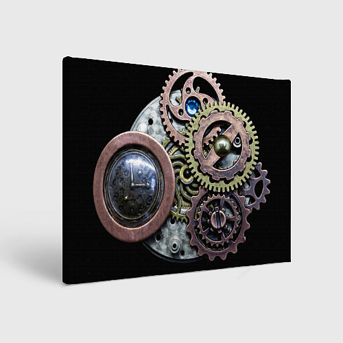 Картина прямоугольная Mechanism of gears in Steampunk style / 3D-принт – фото 1