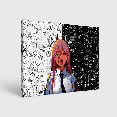 Картина прямоугольная ПАУЭР Демон Человек бензопила / 3D-принт – фото 1