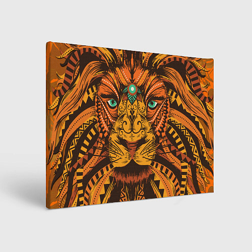 Картина прямоугольная Африканский Лев Морда Льва с узорами Мандала / 3D-принт – фото 1