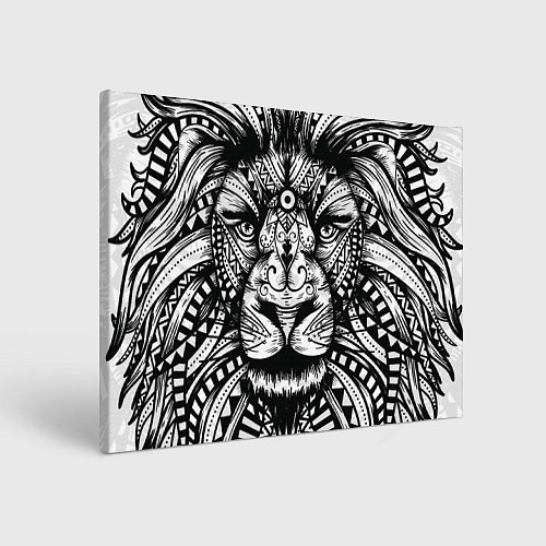 Картина прямоугольная Черно белый Африканский Лев Black and White Lion / 3D-принт – фото 1